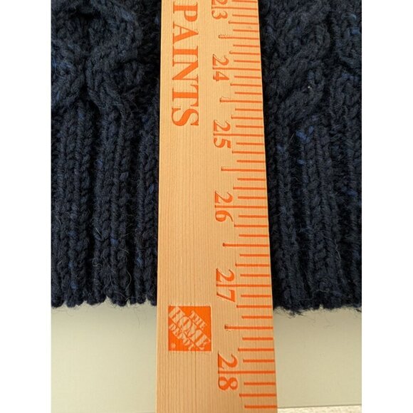 LL Bean Irish Knit Heritage Sweater Mens Size Medium Blue Fisherman 100% Wool - Picture 9 of 9